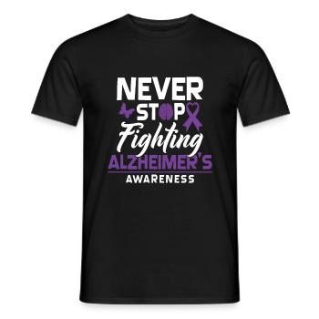 N’arrêtez jamais de vous battre - Sensibilisation à la maladie d’Alzheimer Démence - T-shirt homme - noir - Devant - AI Model Male 178 light (178cm)