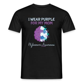 I Wear Purple for my Mom - Alzheimer's Awareness - Männer T-Shirt - Schwarz - Vorne - AI Model Male 178 light (178cm)