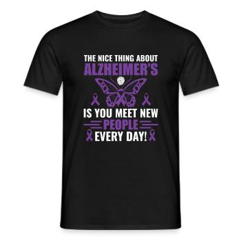 Alzheimer's Meeting New People Everyday - - Men's T-Shirt - black - Front - AI Model Male 178 light (178cm)