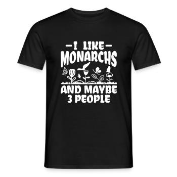 J’aime Monarchs & 3 People - Papillon monarque - T-shirt homme - noir - Devant - AI Model Male 178 light (178cm)