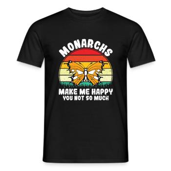Le monarque me rend heureux - Papillon monarque - T-shirt homme - noir - Devant - AI Model Male 178 light (178cm)