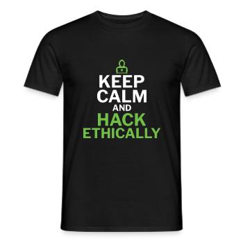 Restez calme et piratez de manière éthique - Ethical Hacker - T-shirt homme - noir - Devant - AI Model Male 178 light (178cm)
