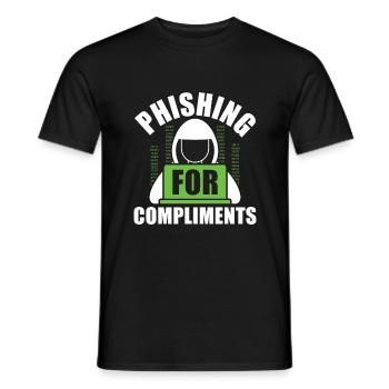 Phishing for Compliments - Ethical Hacker - Men's T-Shirt - black - Front - AI Model Male 178 light (178cm)