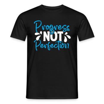 Progress instead of perfection Self-love - Men's T-Shirt - black - Front - AI Model Male 178 light (178cm)
