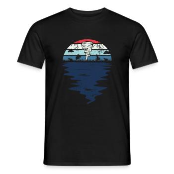 Retro Tornado Hunter Sturm Jagt Tornados Hurrikane - Männer T-Shirt - Schwarz - Vorne - AI Model Male 178 light (178cm)