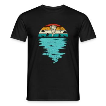 Retro Tornado Hunter Sturm Jagt Tornados Hurrikane - Männer T-Shirt - Schwarz - Vorne - AI Model Male 178 light (178cm)