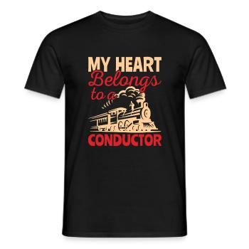 Mon cœur appartient à un chef d’orchestre - Zugführer - T-shirt homme - noir - Devant - AI Model Male 178 light (178cm)