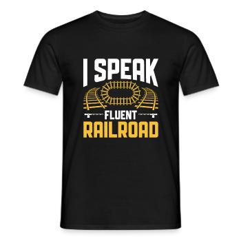 I Speak Fluent Railroad - Zugführer Lokführer - Männer T-Shirt - Schwarz - Vorne - AI Model Male 178 light (178cm)