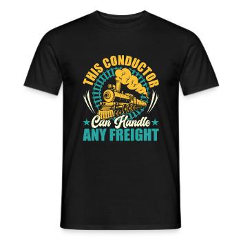Ce conducteur peut traiter n’importe quel fret - Zugführer - T-shirt homme - noir - Devant - AI Model Male 178 light (178cm)