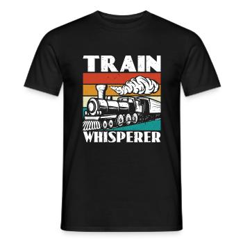 Train Whisperer - Train Driver - Men's T-Shirt - black - Front - AI Model Male 178 light (178cm)