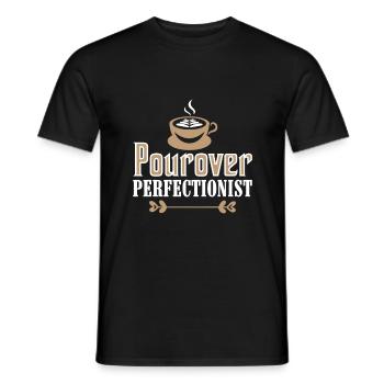 Pourover Perfectionist - Barista Coffee Fans - Men's T-Shirt - black - Front - AI Model Male 178 light (178cm)