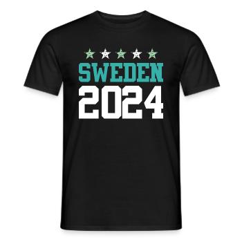 Schweden 2024 Reisen - Männer T-Shirt - Schwarz - Vorne - AI Model Male 178 light (178cm)
