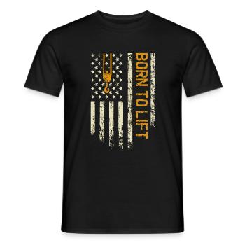 Né pour soulever le drapeau des États-Unis - Drôle de conducteur de grue - T-shirt homme - noir - Devant - AI Model Male 178 light (178cm)
