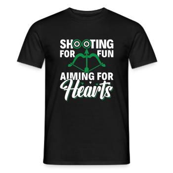 Shooting for Fun Aiming for Hearts - Archer - Men's T-Shirt - black - Front - AI Model Male 178 light (178cm)