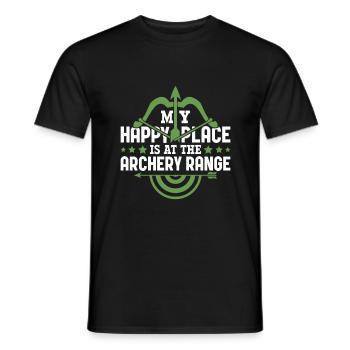 Happy Place Archery Range - Archer Bow - Men's T-Shirt - black - Front - AI Model Male 178 light (178cm)