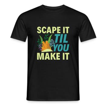 Scape It Til You Make It - Aquascaping Aquarium - Men's T-Shirt - black - Front - AI Model Male 178 light (178cm)
