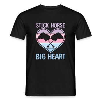 Stick Horse Big Heart - Hobby Horse Steckenpferd - Men's T-Shirt - black - Front - AI Model Male 178 light (178cm)