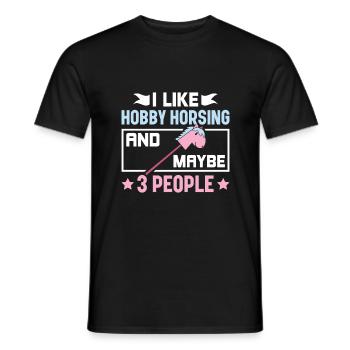 I Like Hobby Horsing & 3 People - Hobby Horse - Men's T-Shirt - black - Front - AI Model Male 178 light (178cm)