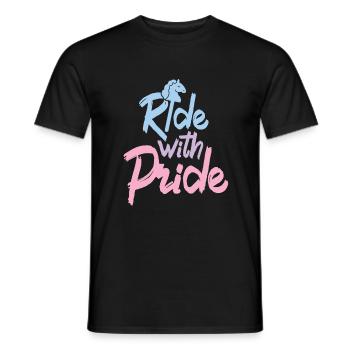 Ride with Pride - Hobby Horse Steckenpferd - Men's T-Shirt - black - Front - AI Model Male 178 light (178cm)