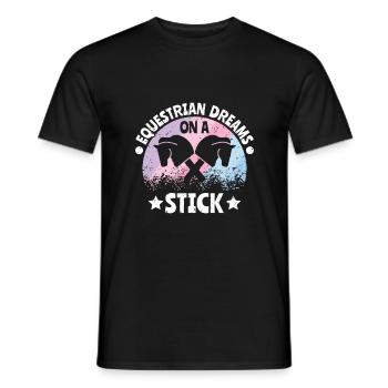 Equestrian Dreams on a Stick - Hobby Horse - Männer T-Shirt - Schwarz - Vorne - AI Model Male 178 light (178cm)
