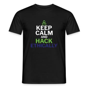 Gardez votre calme et piratez de manière éthique - Ethical Hacker - T-shirt homme - noir - Devant - AI Model Male 178 light (178cm)