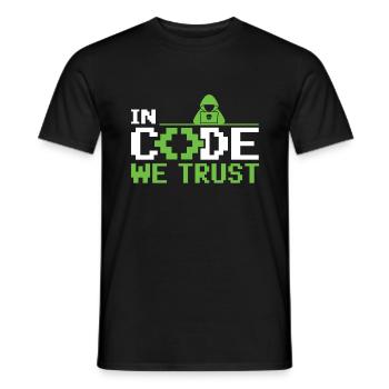 In Code We Trust - Ethical Hacker Cybersecurity - Männer T-Shirt - Schwarz - Vorne - AI Model Male 178 light (178cm)