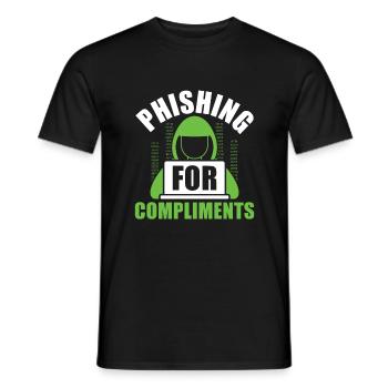 Phishing for Compliments - Ethical Hacker - Men's T-Shirt - black - Front - AI Model Male 178 light (178cm)