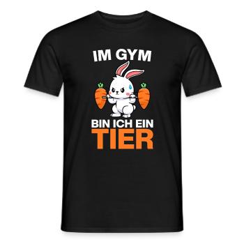 In the gym, I'm an animal! Fun Bodybuilding - Men's T-Shirt - black - Front - AI Model Male 178 light (178cm)