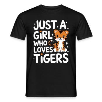 Tiger Tier Zoo Wildtier - Männer T-Shirt - Schwarz - Vorne - AI Model Male 178 light (178cm)