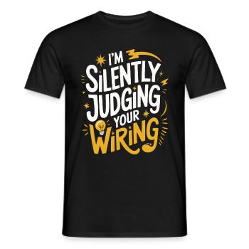 Electrician Electronics Technician Craftsman Profession Saying - Men's T-Shirt - black - Front - AI Model Male 178 light (178cm)