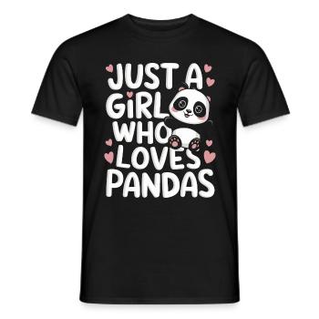 Panda Ours Panda Animal Pandas - T-shirt homme - noir - Devant - AI Model Male 178 light (178cm)