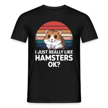 Hamster - Männer T-Shirt - Schwarz - Vorne - AI Model Male 178 light (178cm)