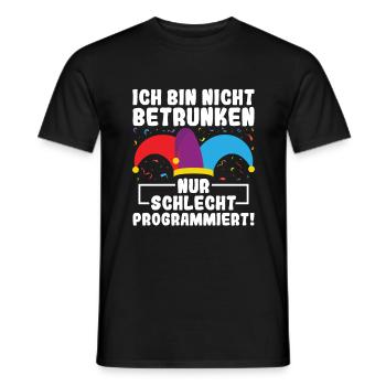 Nur Schlecht Programmiert - Lustiges Fasching KI - Männer T-Shirt - Schwarz - Vorne - AI Model Male 178 light (178cm)