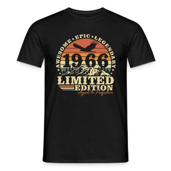 1966 Vintage Vintage Rétro Cadeau d’anniversaire - T-shirt homme - noir - Devant - AI Model Male 178 light (178cm)