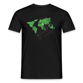 Travel the World - Urlaub - Nachhaltig Reisen - Männer T-Shirt - Schwarz - Vorne - AI Model Male 178 light (178cm)