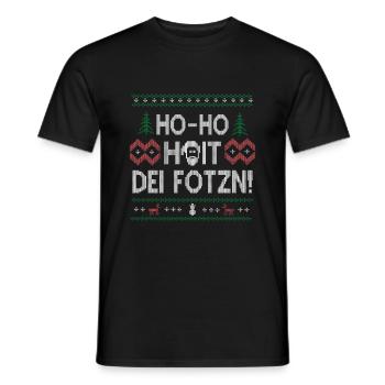 Ho-Ho-Hoit dei Fotzn Weihnachtsgruß mit Schmäh - Männer T-Shirt - Schwarz - Vorne - AI Model Male 178 light (178cm)