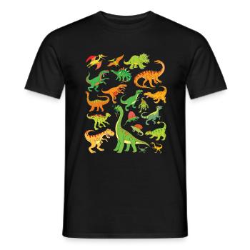 20 Dinosaurier Dino Kinder Erwachsene - Männer T-Shirt - Schwarz - Vorne - AI Model Male 178 light (178cm)