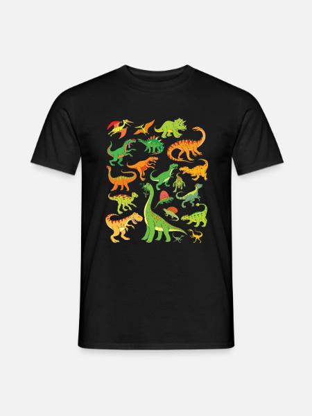 20 Dinosaurier Dino Kinder Erwachsene - Mænd T-shirt - sort