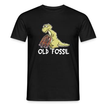 Humorous gift for old fossils and dinosaur fans - Men's T-Shirt - black - Front - AI Model Male 178 light (178cm)