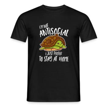 Cute turtle home it's most beautiful - Men's T-Shirt - black - Front - AI Model Male 178 light (178cm)