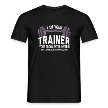 Votre entraîneur : pas d’excuses, seulement des résultats - T-shirt homme - noir - Devant - AI Model Male 178 light (178cm)