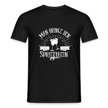 Lustiger Spruch Weinliebhaber Zeit für Spritzwein - Männer T-Shirt - Schwarz - Vorne - AI Model Male 178 light (178cm)