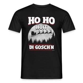 Ho Ho Hoit di Goschn: Frecher Weihnachtswitz - Männer T-Shirt - Schwarz - Vorne - AI Model Male 178 light (178cm)