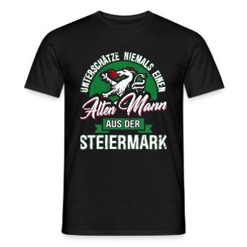 Unterschätze Nie einen Alten Steirer - Männer T-Shirt - Schwarz - Vorne - AI Model Male 178 light (178cm)
