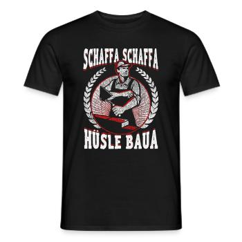 Schaffa Schaffa – Stolz aufs Häusle bauen - Männer T-Shirt - Schwarz - Vorne - AI Model Male 178 light (178cm)