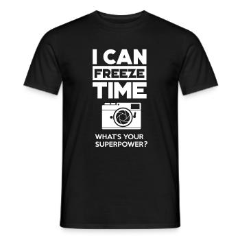 Fotografen Superkraft Zeit Einzufrieren Mit Stil - Männer T-Shirt - Schwarz - Vorne - AI Model Male 178 light (178cm)