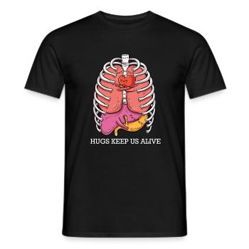 Fun anatomy motif for hugging fans - Men's T-Shirt - black - Front - AI Model Male 178 light (178cm)