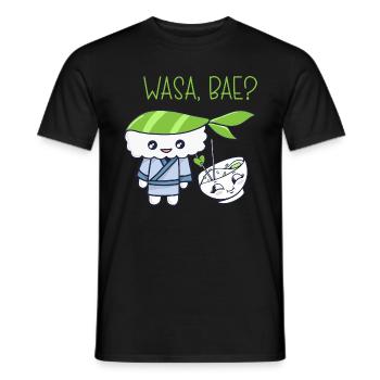 Kawaii Japanese Food Salmon Salmon Sushi Roll - Men's T-Shirt - black - Front - AI Model Male 178 light (178cm)