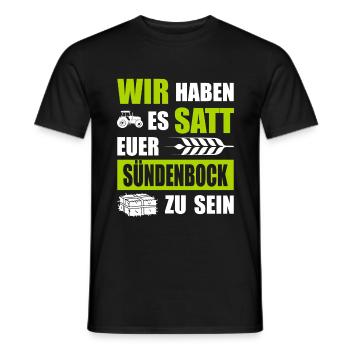 Wir Haben Es Satt Euer Sündenbock Zu Sein - Männer T-Shirt - Schwarz - Vorne - AI Model Male 178 light (178cm)