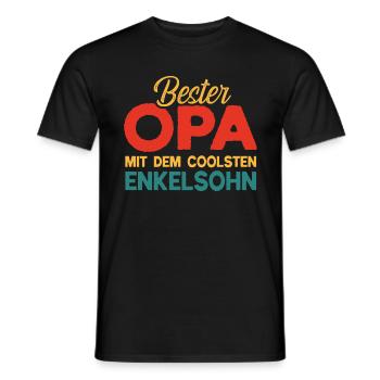 Bester Opa mit dem coolsten Enkelsohn - Männer T-Shirt - Schwarz - Vorne - AI Model Male 178 light (178cm)